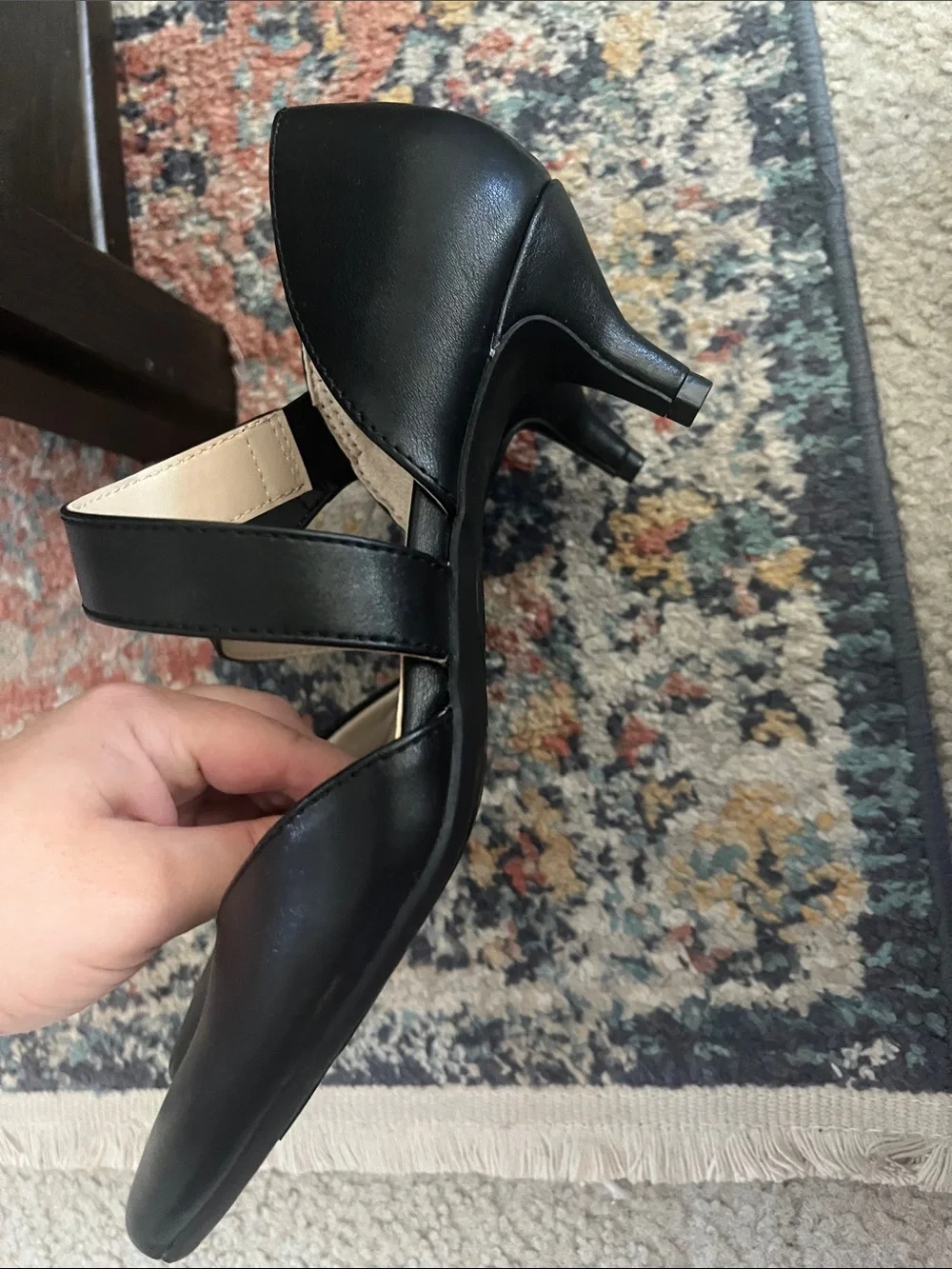 New Black Pointed Mary Jane Heels